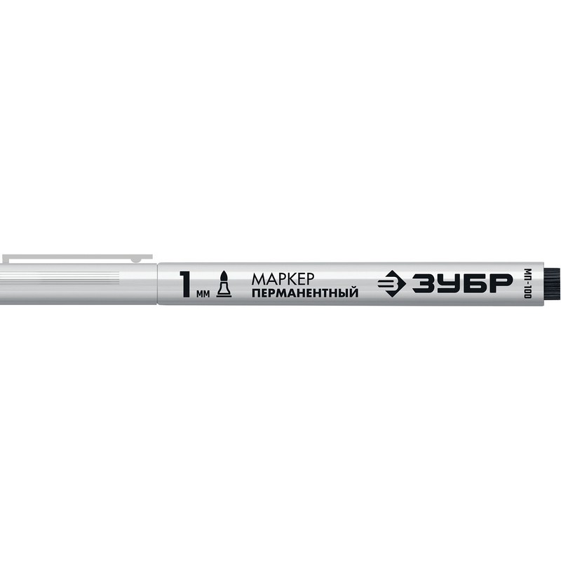 Перманентный маркер ЗУБР МП-100, 1-2 мм, белый