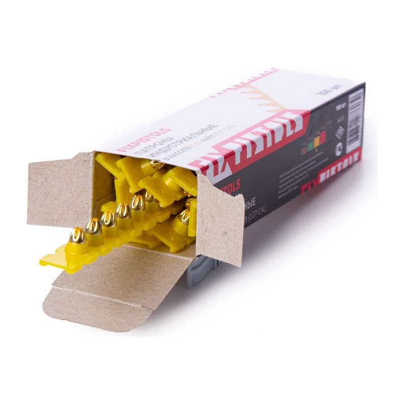 Патрон монтажный в кассете 6.8x11 мм F-K4 желтый (278-354 Дж), 100шт