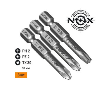 Набор бит COREBIT NOX SET3 E6,3 Ph2, Pz2, Tx30-50, 3 шт., карта