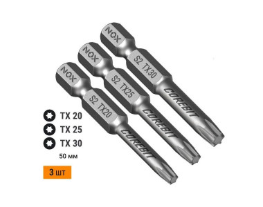 Набор бит COREBIT NOX SET3 E6,3 Tx20,25,30-50, 3 шт., карта