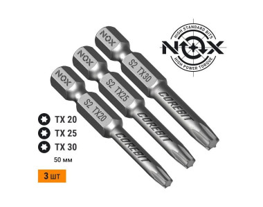 Набор бит COREBIT NOX SET3 E6,3 Tx20,25,30-50, 3 шт., карта Набор бит COREBIT NOX SET3 E6,3 Tx20,25,30-50, 3 шт., карта