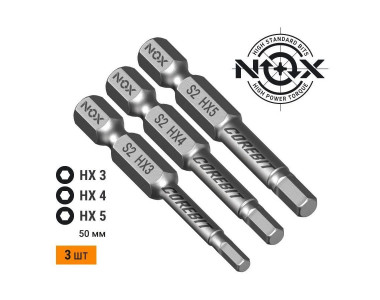 Набор бит COREBIT NOX SET3 E6,3 Hex3,4,5-50, 3 шт., карта Набор бит COREBIT NOX SET3 E6,3 Hex3,4,5-50, 3 шт., карта