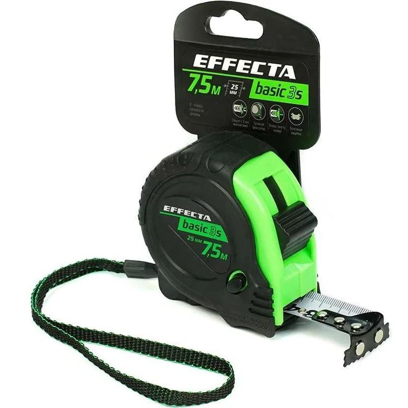 Рулетка с магнитом EFFECTA Basic 3S 5м / 25 мм, 3 стопа Рулетка с магнитом EFFECTA Basic 3S 5м / 25 мм, 3 стопа