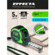 Рулетка EFFECTA Fort 5м/25 мм, магнит, автостоп, лента -2стор шкала- нейлон Рулетка EFFECTA Fort 5м/25 мм, магнит, автостоп, лента -2стор шкала- нейлон