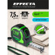 Рулетка EFFECTA Fort 7,5м/25 мм, магнит, автостоп, лента -2стор шкала- нейлон Рулетка EFFECTA Fort 7,5м/25 мм, магнит, автостоп, лента -2стор шкала- нейлон