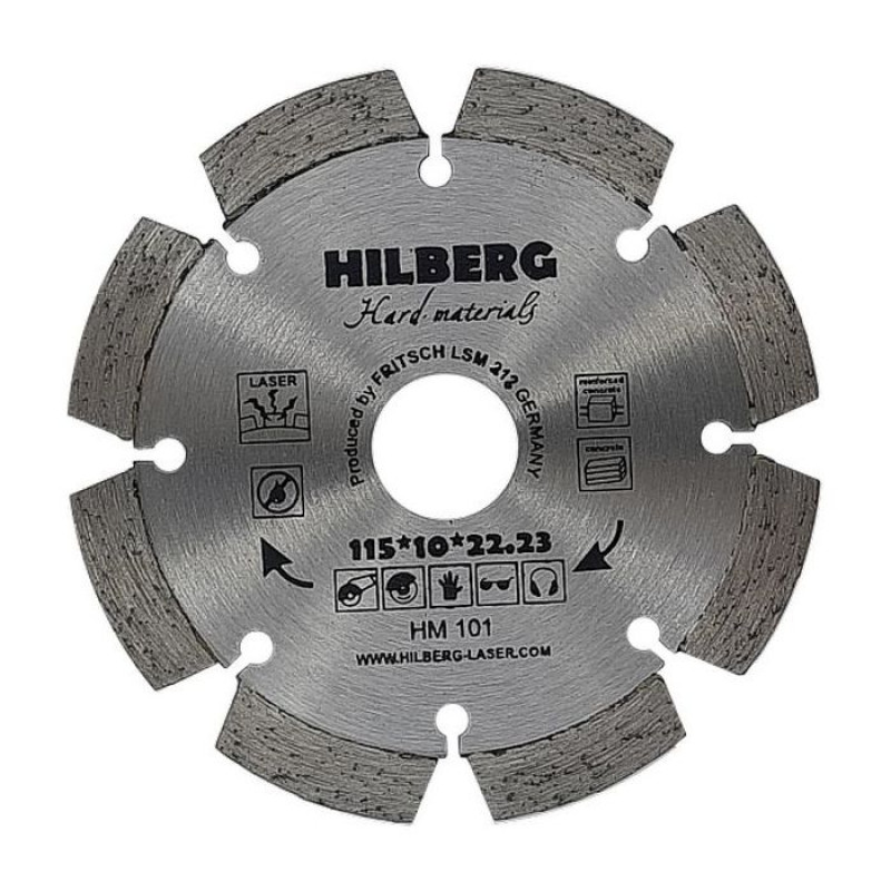 Диск алмазный Hilberg Hard Materials Laser HM101, 115 мм