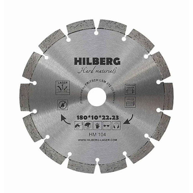 Диск алмазный Hilberg Hard Materials Laser HM104, 180 мм