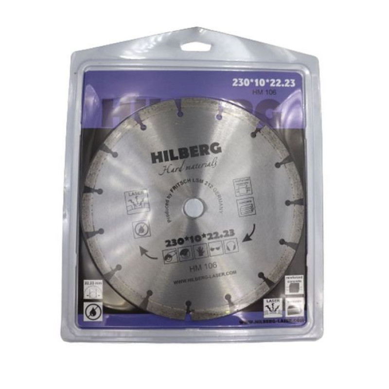 Диск алмазный Hilberg Hard Materials Laser HM106, 230 мм