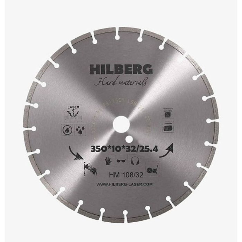 Диск алмазный Hilberg Hard Materials Laser HM108/32, 350 мм