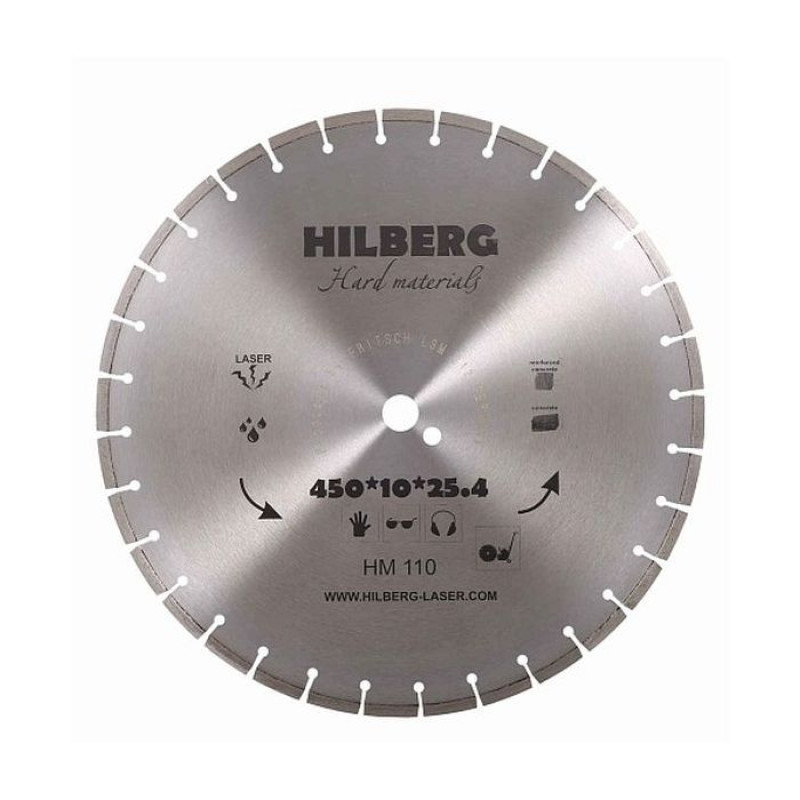 Диск алмазный Hilberg Hard Materials Laser HM110, 450 мм