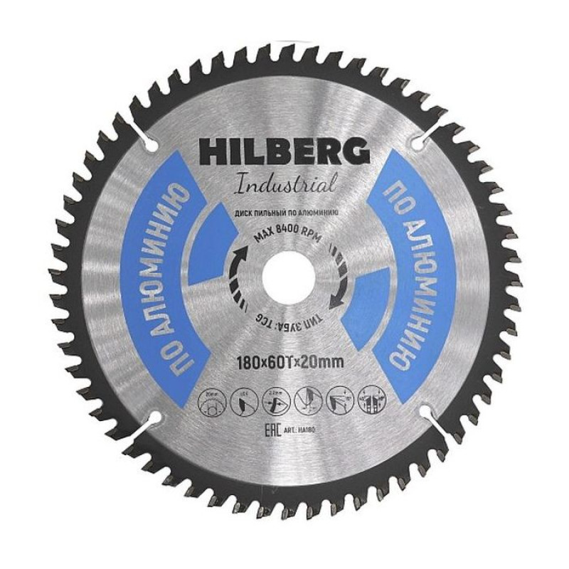 Диск пильный Hilberg Industrial Алюминий HA180, 180 мм
