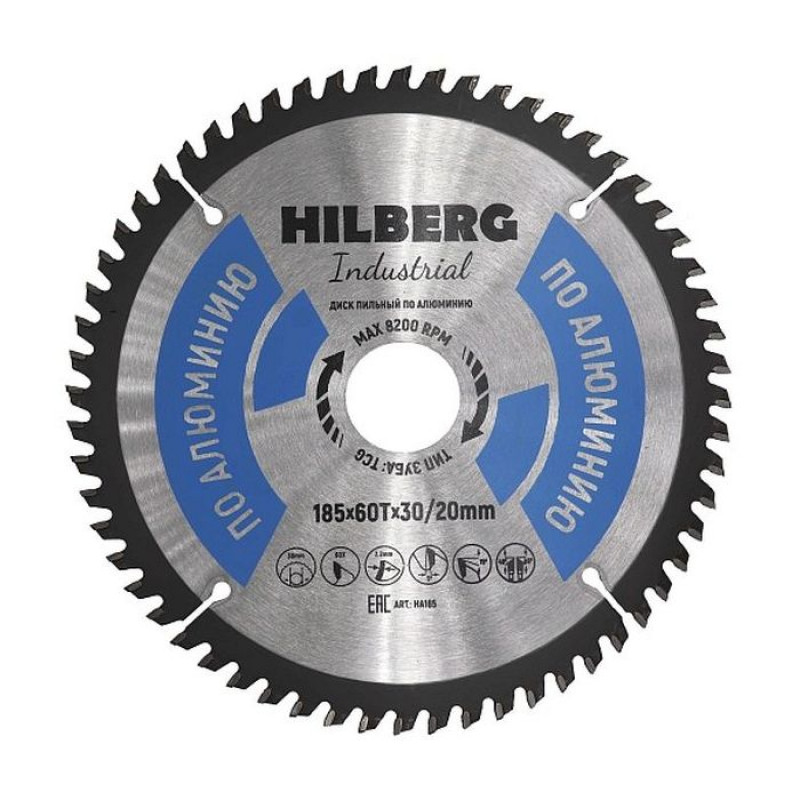 Диск пильный Hilberg Industrial Алюминий HA185, 185 мм