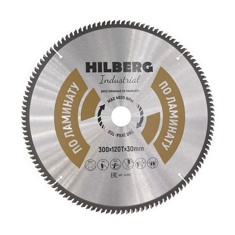 Диск пильный Hilberg Industrial Ламинат HL300, 300 мм
