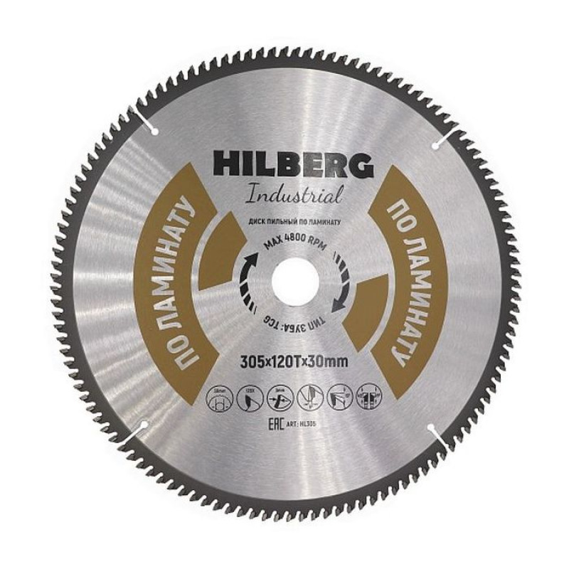 Диск пильный Hilberg Industrial Ламинат HL305, 305 мм