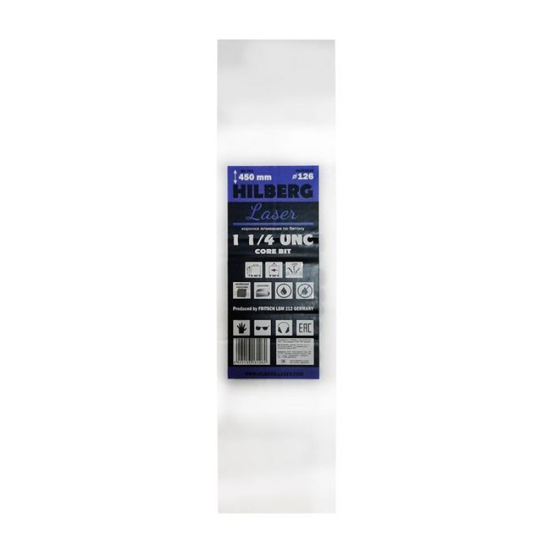 Коронка алмазная Hilberg Laser 1 1/4 UNC HD716, 126 мм Коронка алмазная Hilberg Laser 1 1/4 UNC HD716, 126 мм