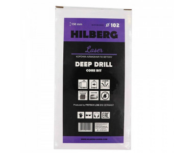 Коронка алмазная Hilberg Laser Deep Drill HD310, 102 мм