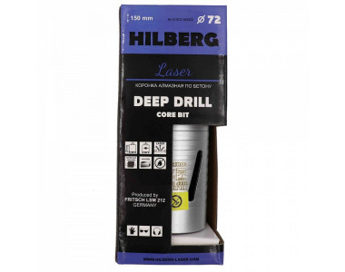 Коронка алмазная Hilberg Laser Deep Drill HD372, 72 мм Коронка алмазная Hilberg Laser Deep Drill HD372, 72 мм