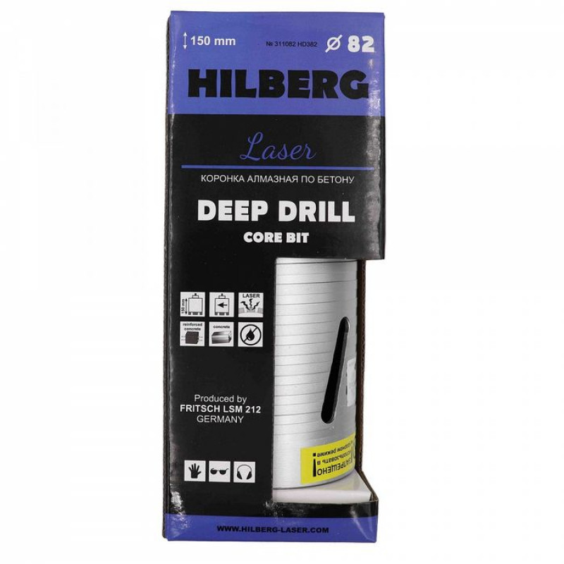 Коронка алмазная Hilberg Laser Deep Drill HD382, 82 мм