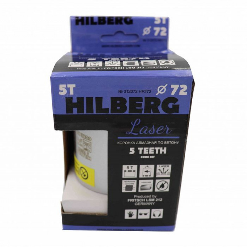 Коронка алмазная Hilberg Laser Five Teeth HP272, 72 мм Коронка алмазная Hilberg Laser Five Teeth HP272, 72 мм