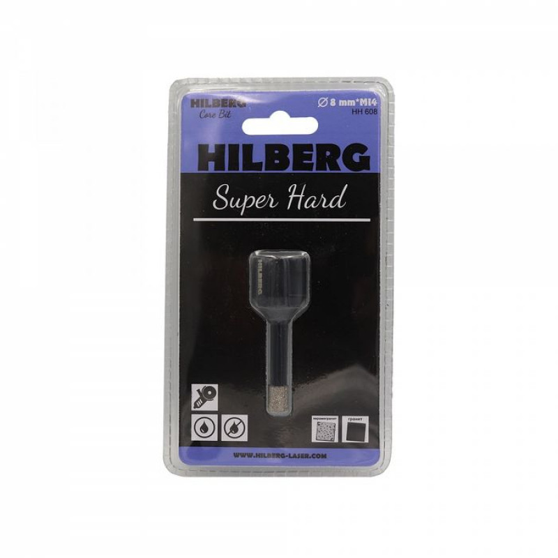 Коронка алмазная Hilberg Super Hard HH608, 8 мм