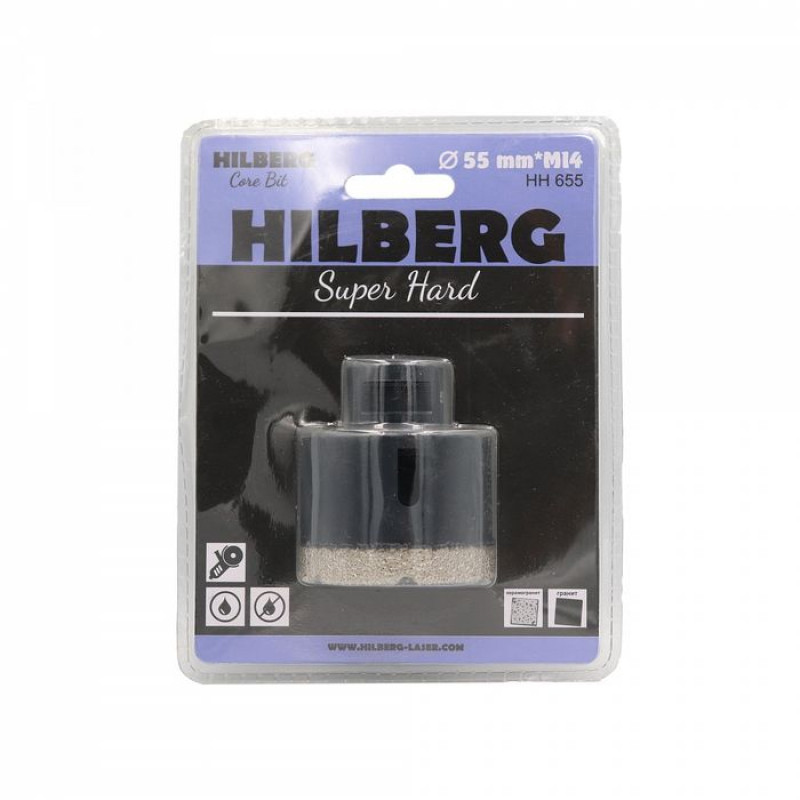 Коронка алмазная Hilberg Super Hard HH655, 55 мм