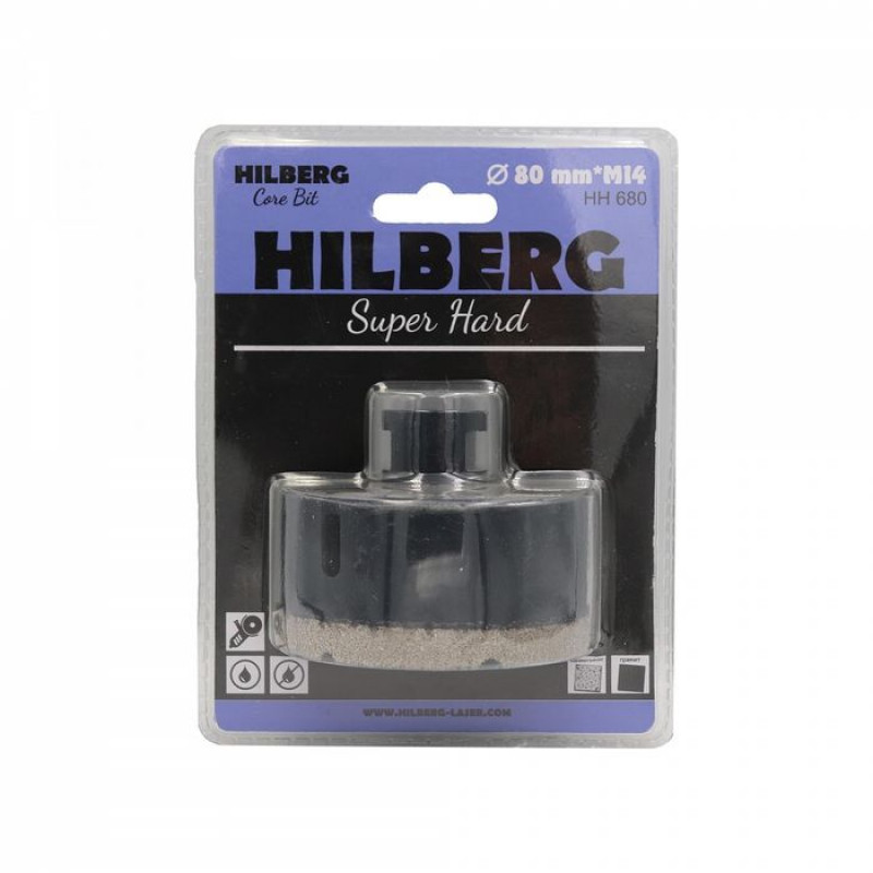 Коронка алмазная Hilberg Super Hard HH680, 80 мм