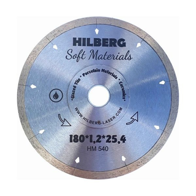 Диск алмазный Hilberg  Soft Materials Hyper Thin 1,2 mm HM540, 180 мм