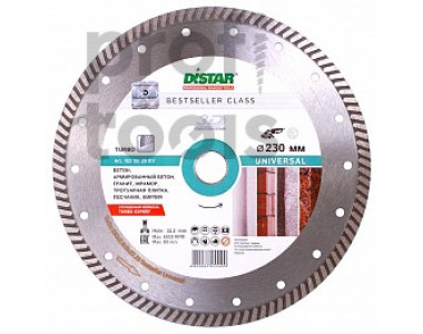 Круг алмазный DISTAR Turbo 1A1R 230*2.6*9*22.23 BESTSELLER Universal