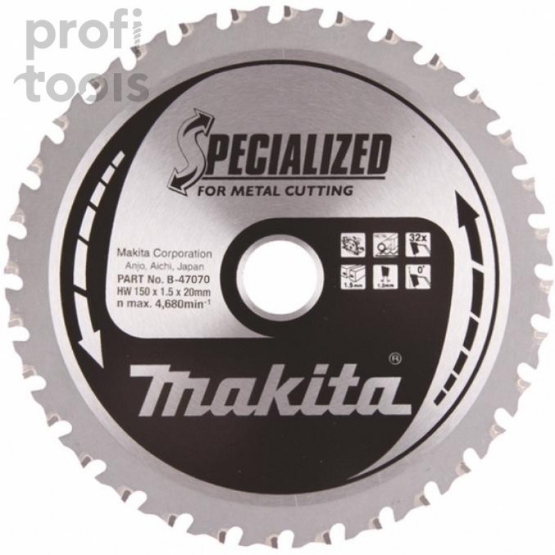 Пильный диск по металлу Makita Specialized 150х20х1.0х60Т
