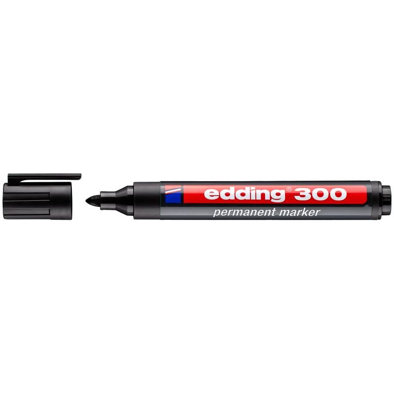 Маркер Edding 300 перманентный черный 1.5-3мм