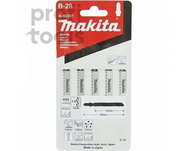 Лобзиковые пилки для твердого дерева Makita B-28, 63 мм, 5 шт [A-80391]