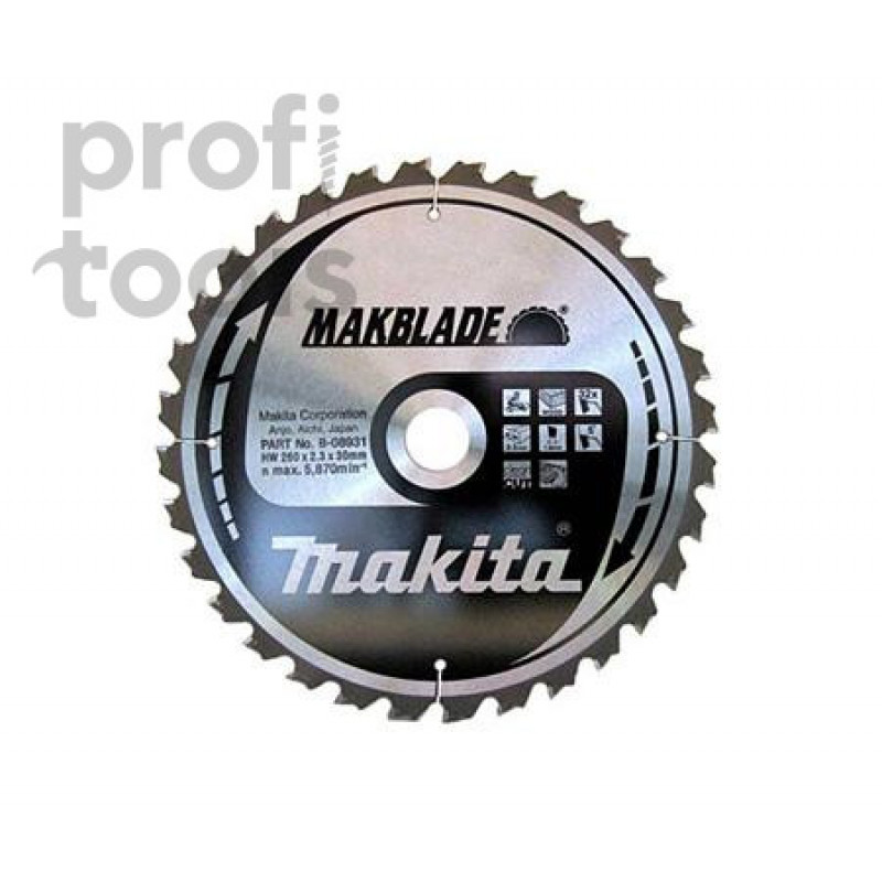Пильный диск по дереву Makita MakBlade Plus 260х30х1.8х40T