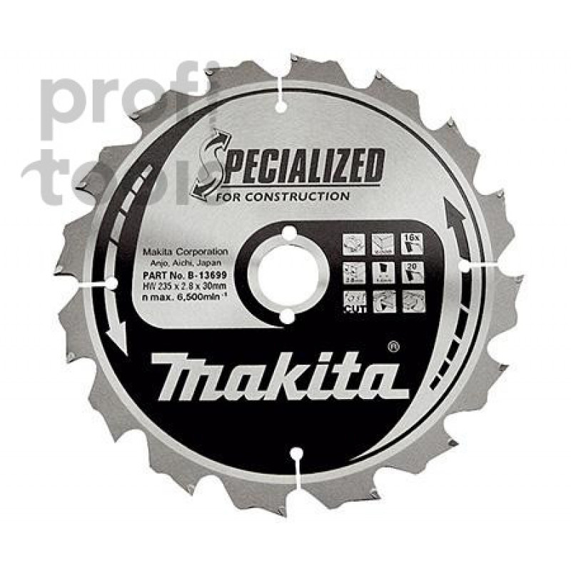 Пильный диск по дереву Makita Specialized 190х30х1.6х12T