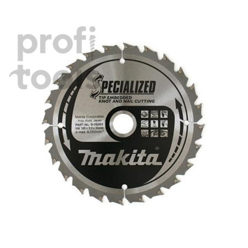 Пильный диск для демонтажных работ Makita Specialized 185х30х1.25х60Т