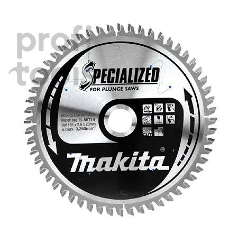 Пильный диск по кориану Makita Specialized 165х20х1.4х60Т