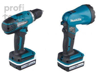 Дрель-шуруповёрт аккумуляторная Makita DF347DWLE + фонарь Дрель-шуруповёрт аккумуляторная Makita DF347DWLE + фонарь