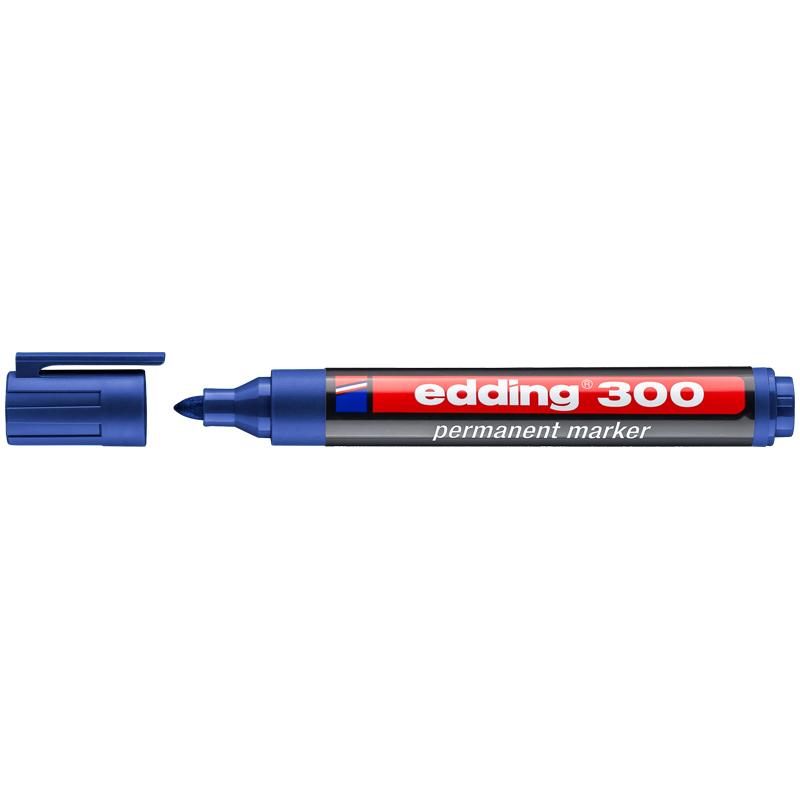 Маркер Edding 300 перманентный синий 1.5-3мм