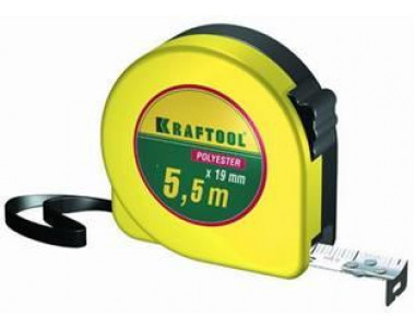 Рулетка KRAFTOOL с полиэстровым покрытием и двойной шкалой, 5,5м / 19мм Рулетка KRAFTOOL с полиэстровым покрытием и двойной шкалой, 5,5м / 19мм