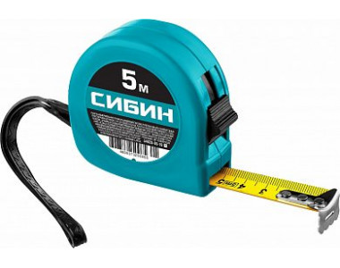 СИБИН 5м / 19мм рулетка в пластиковом корпусе