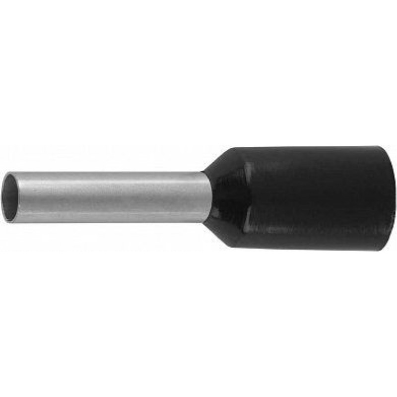 Наконечник СВЕТОЗАР штыревой, изолированный, для многожильного кабеля, черный, 1,5 мм2, 25шт